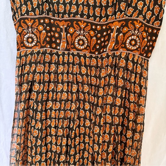 Signature By Robbie Bee women flowery Maxi dress brown orange size 16 - Picture 4 of 10